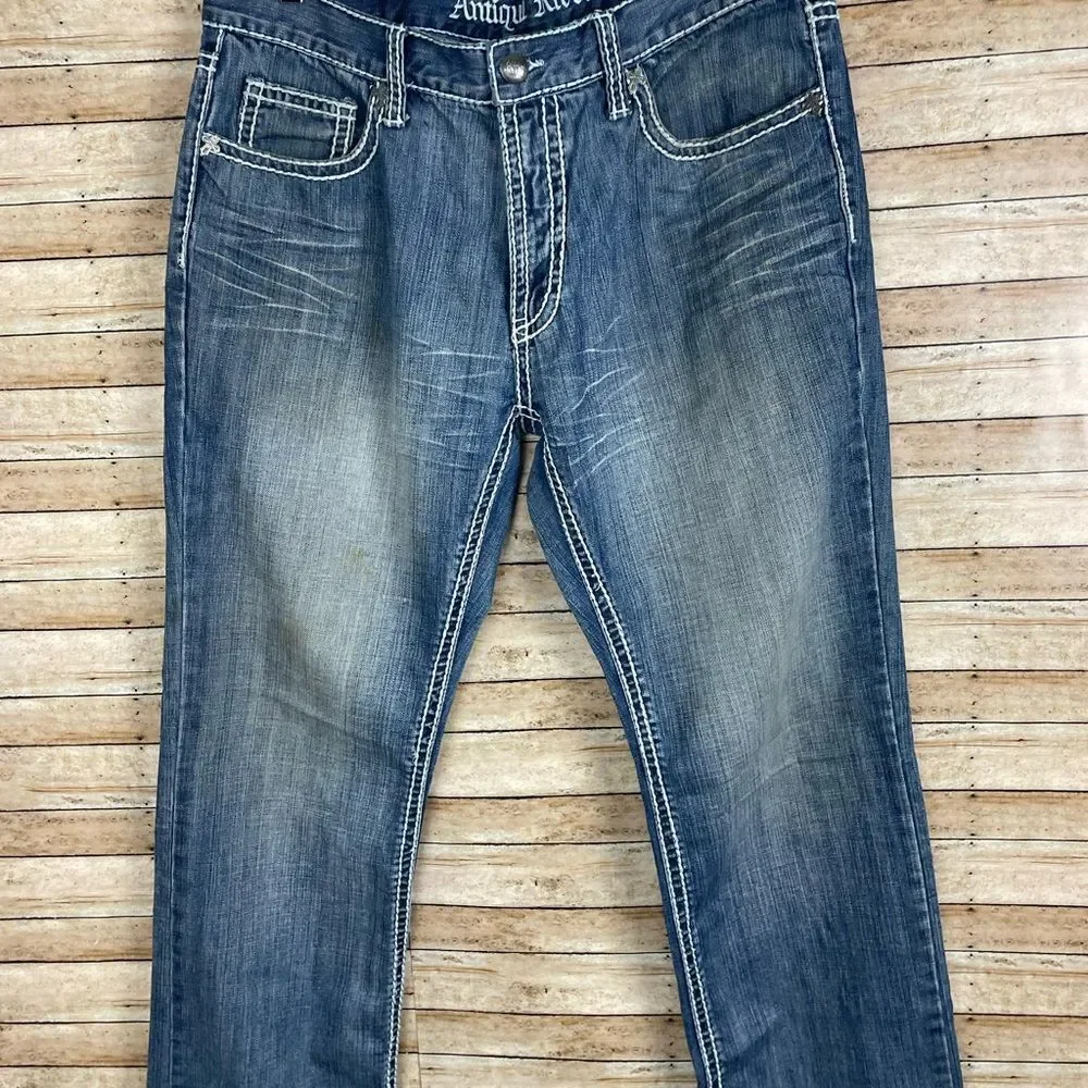 Antique Rivet Jeans 38x32 - Picture 2 of 5